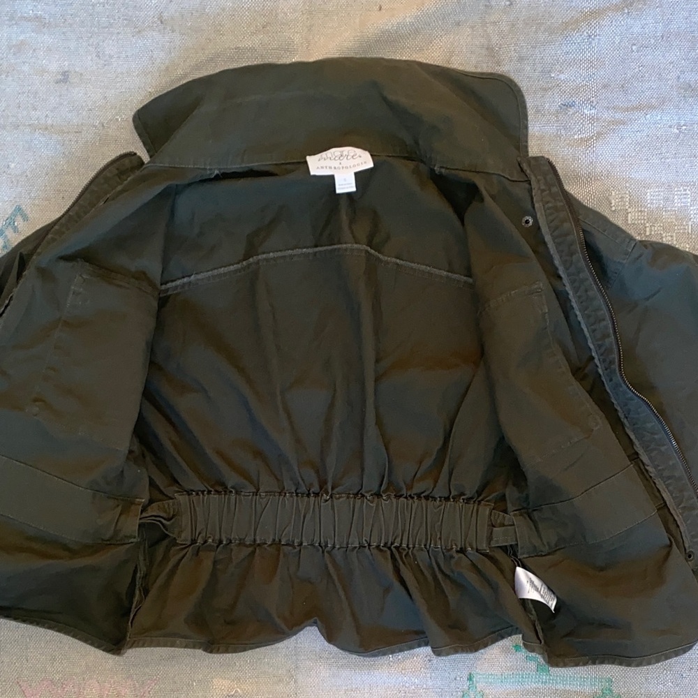 Anthropologie mare mare Dark Green cotton stretch Utility Jacket sz small - Picture 9 of 13